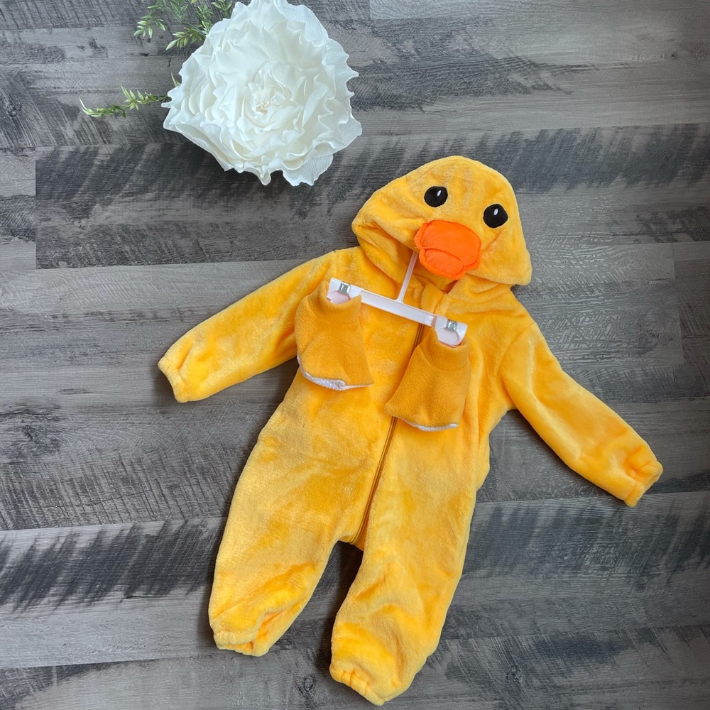 💛Fuzzy Duckling Costume with Duck Foot Booties